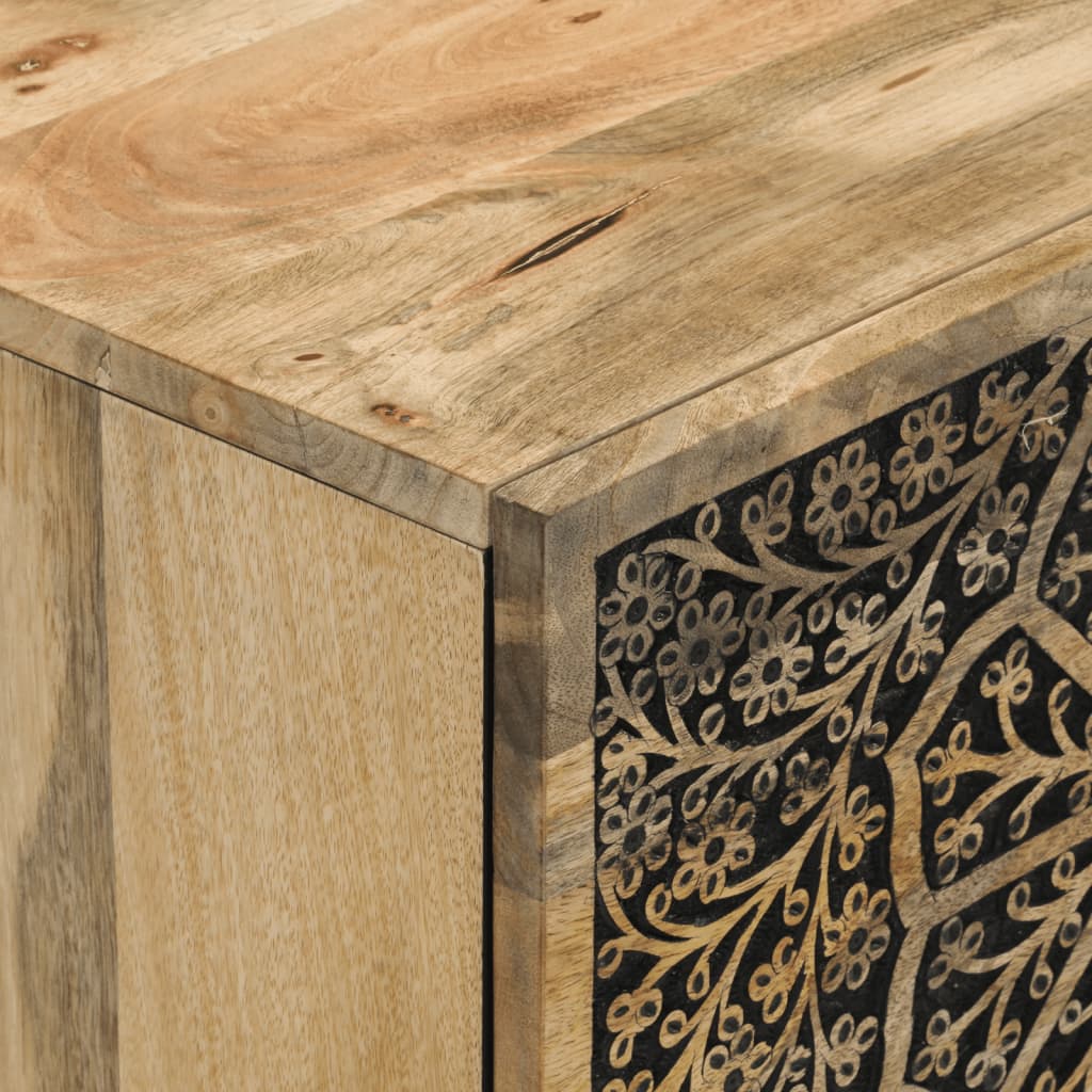Beistellschrank 80X33X75 Cm Massivholz Mango