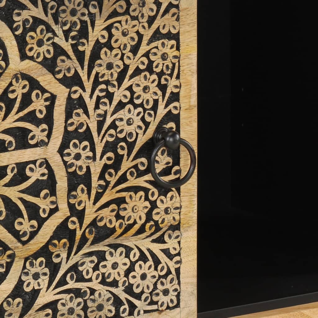 Beistellschrank 80X33X75 Cm Massivholz Mango