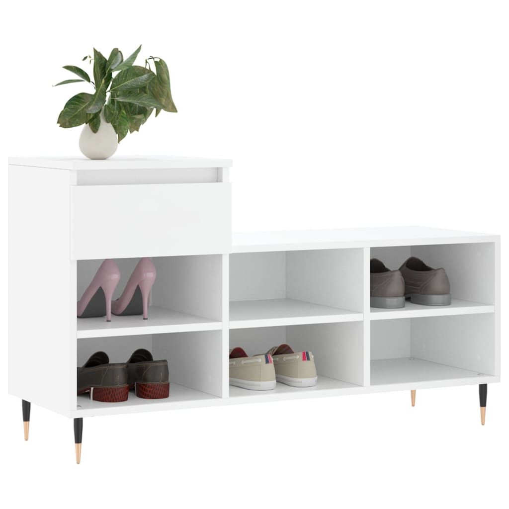 Schuhregal 102X36X60 Cm Holzwerkstoff Weiß