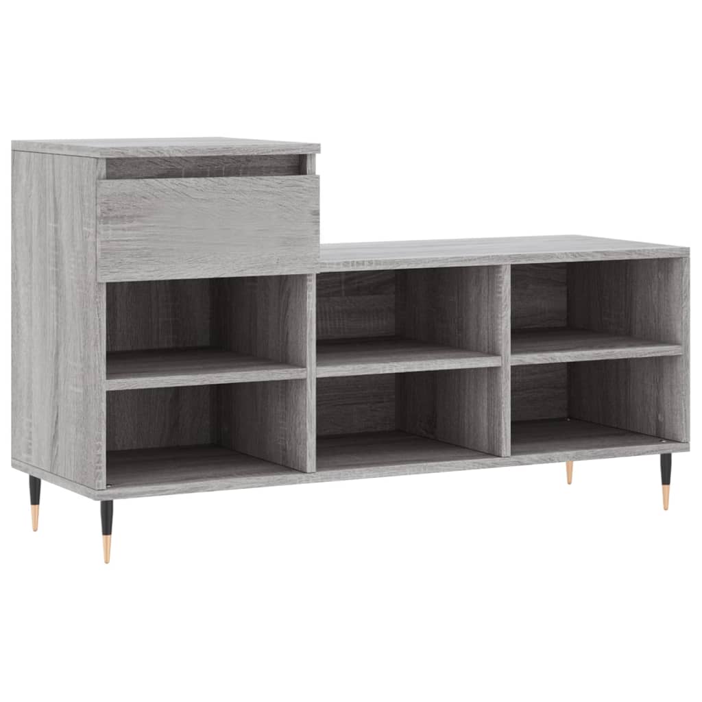Schuhregal 102X36X60 Cm Holzwerkstoff Grau Sonoma
