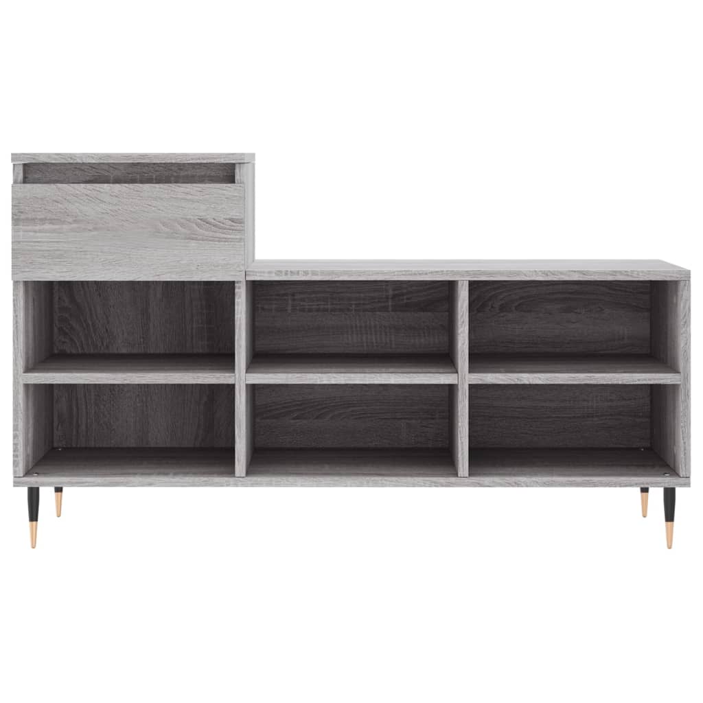 Schuhregal 102X36X60 Cm Holzwerkstoff Grau Sonoma