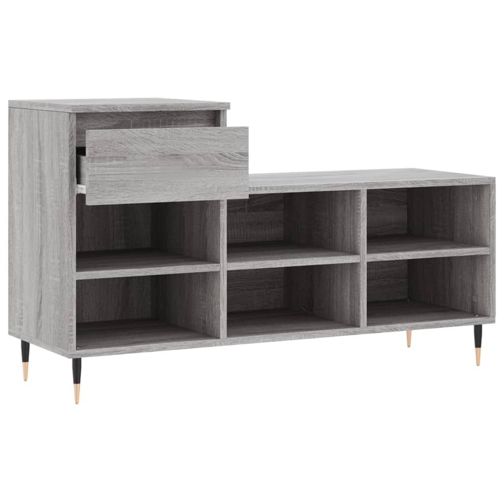 Schuhregal 102X36X60 Cm Holzwerkstoff Grau Sonoma