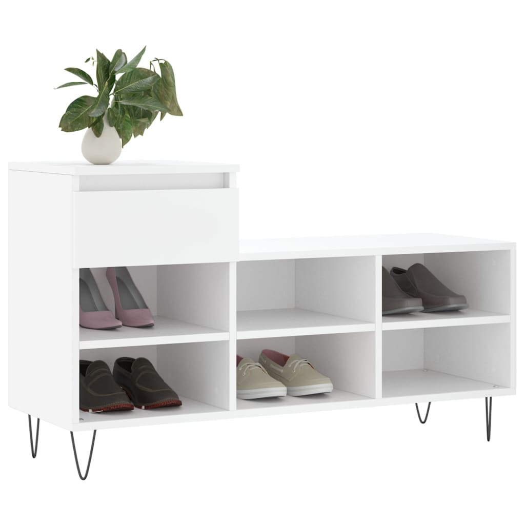 Schuhregal 102X36X60 Cm Holzwerkstoff Weiß