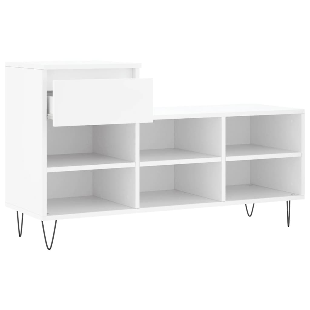 Schuhregal 102X36X60 Cm Holzwerkstoff Weiß