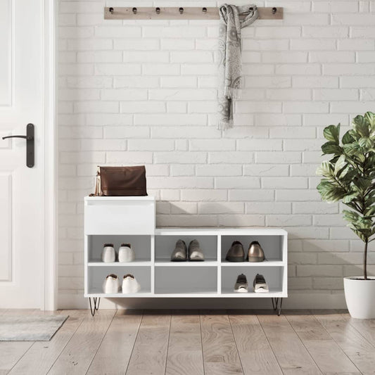 Schuhregal 102X36X60 Cm Holzwerkstoff Weiß