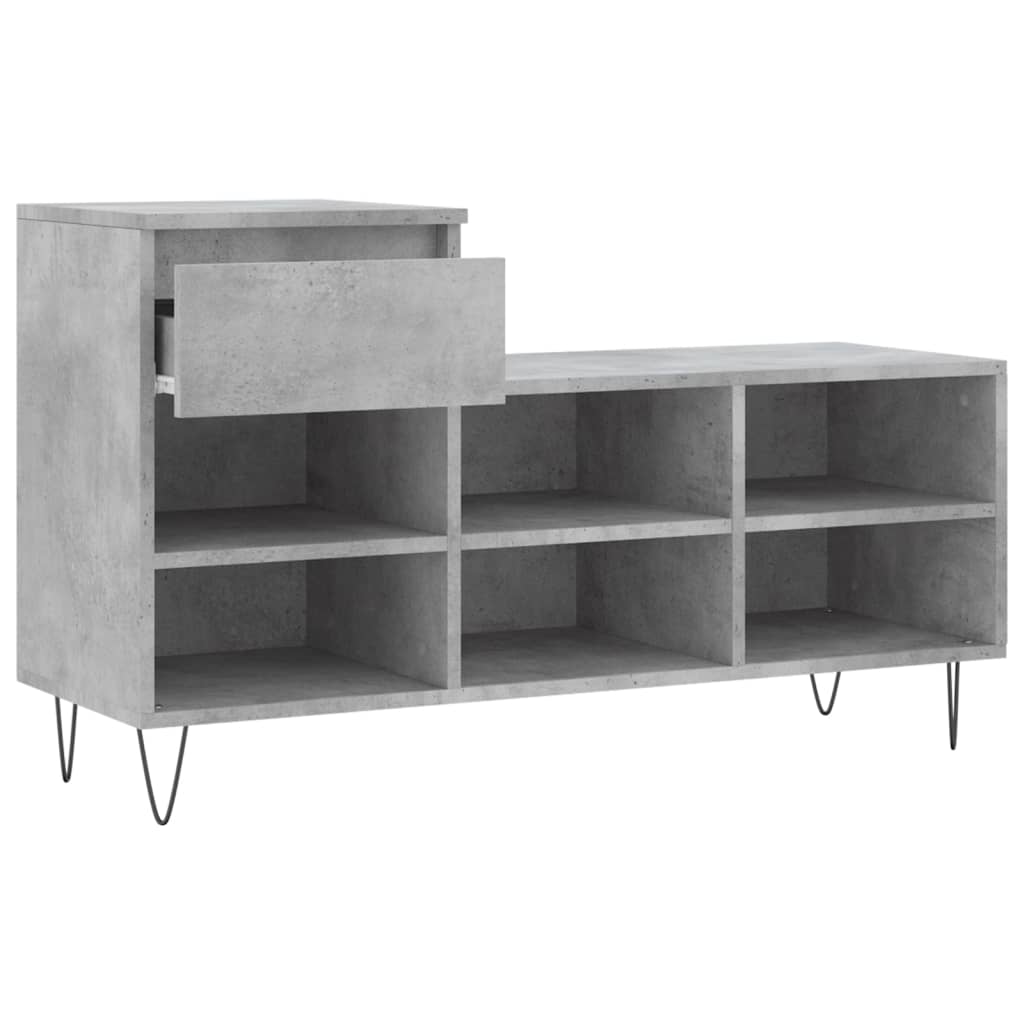Schuhregal 102X36X60 Cm Holzwerkstoff Betongrau