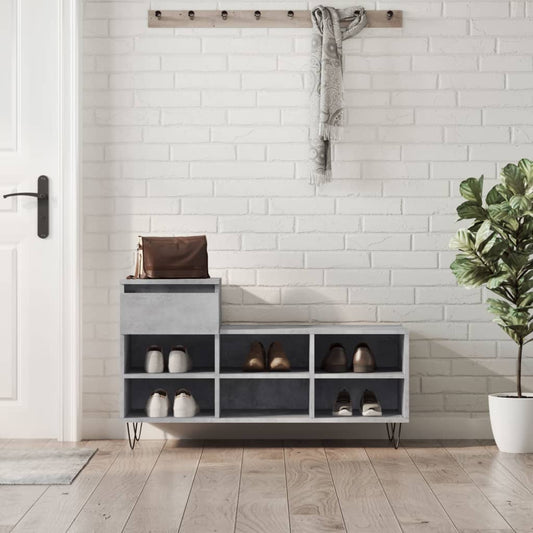 Schuhregal 102X36X60 Cm Holzwerkstoff Betongrau