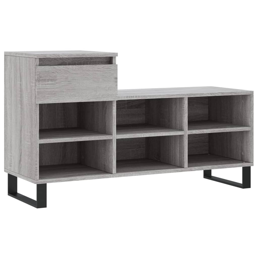 Schuhregal 102X36X60 Cm Holzwerkstoff Grau Sonoma