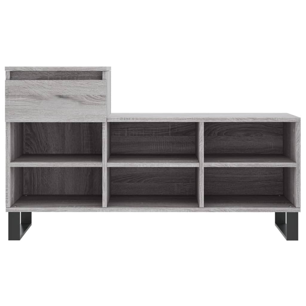 Schuhregal 102X36X60 Cm Holzwerkstoff Grau Sonoma