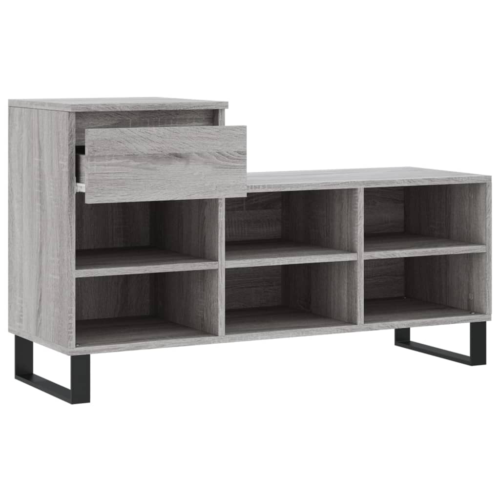 Schuhregal 102X36X60 Cm Holzwerkstoff Grau Sonoma