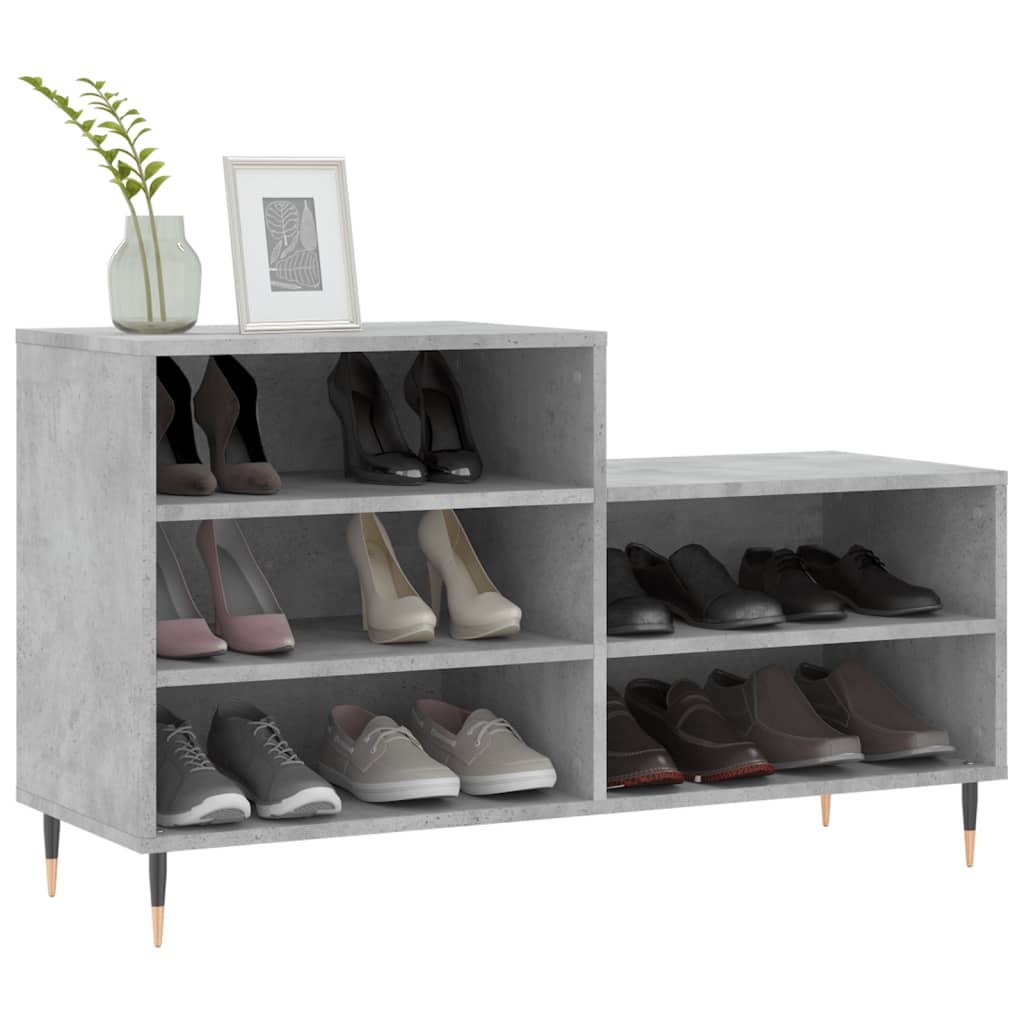 Schuhregal 102X36X60 Cm Holzwerkstoff Betongrau