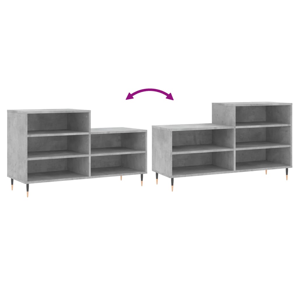Schuhregal 102X36X60 Cm Holzwerkstoff Betongrau