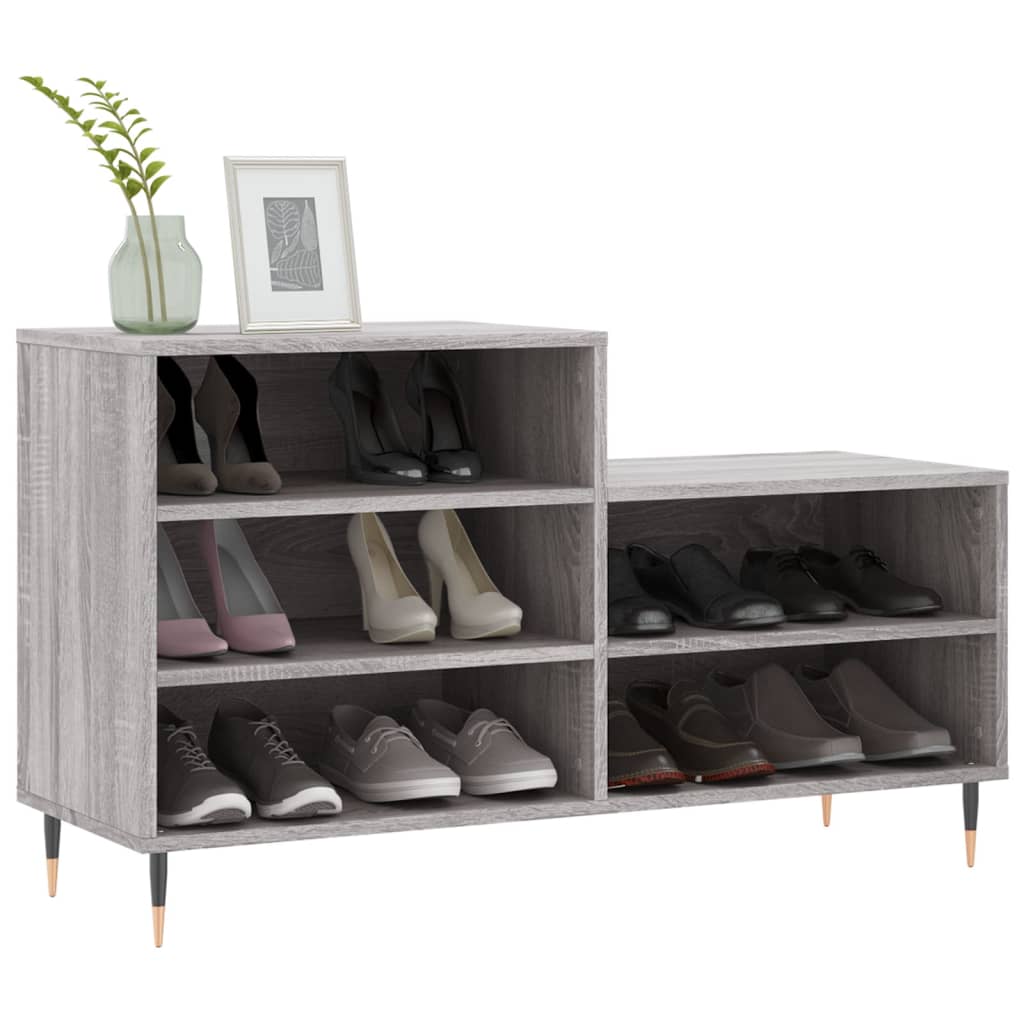 Schuhregal 102X36X60 Cm Holzwerkstoff Grau Sonoma