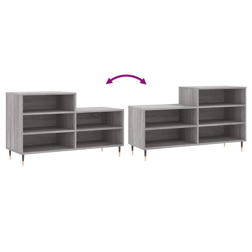 Schuhregal 102X36X60 Cm Holzwerkstoff Grau Sonoma