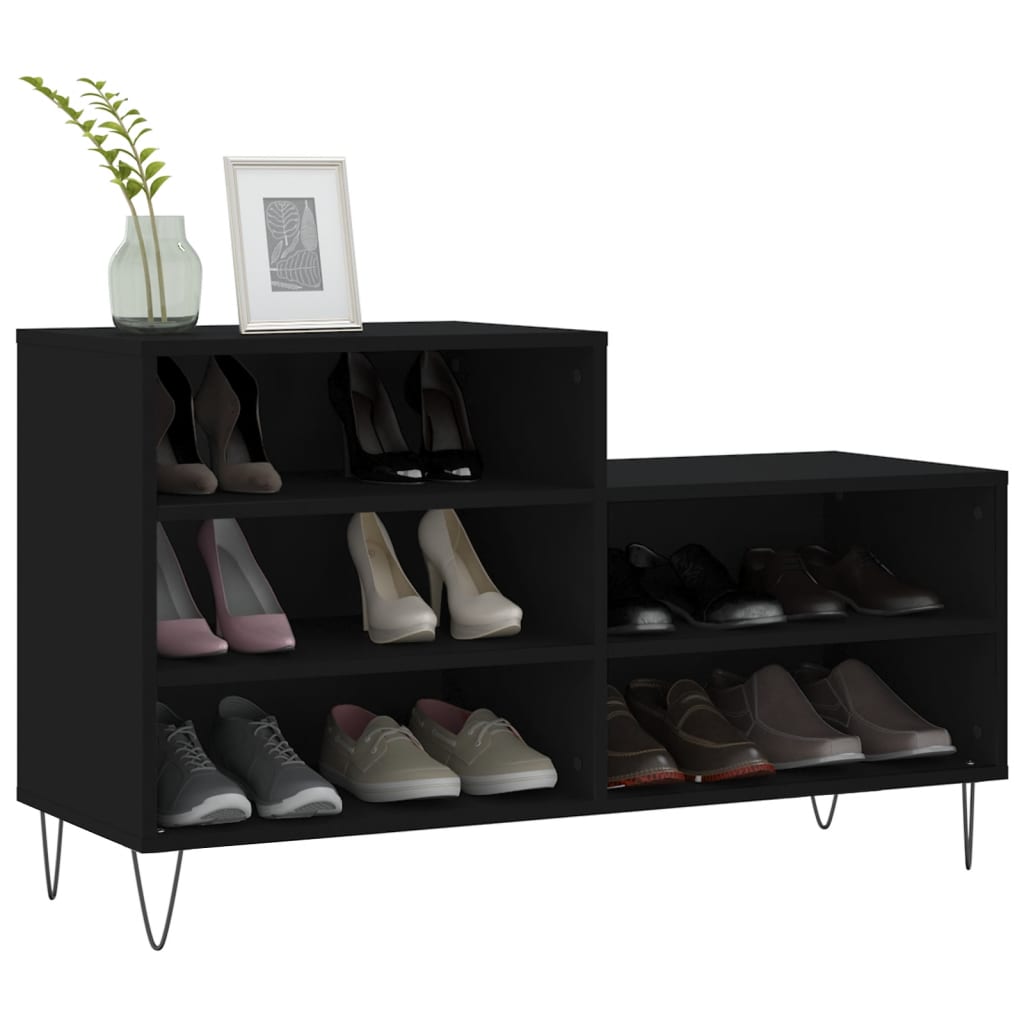 Schuhregal 102X36X60 Cm Holzwerkstoff Schwarz