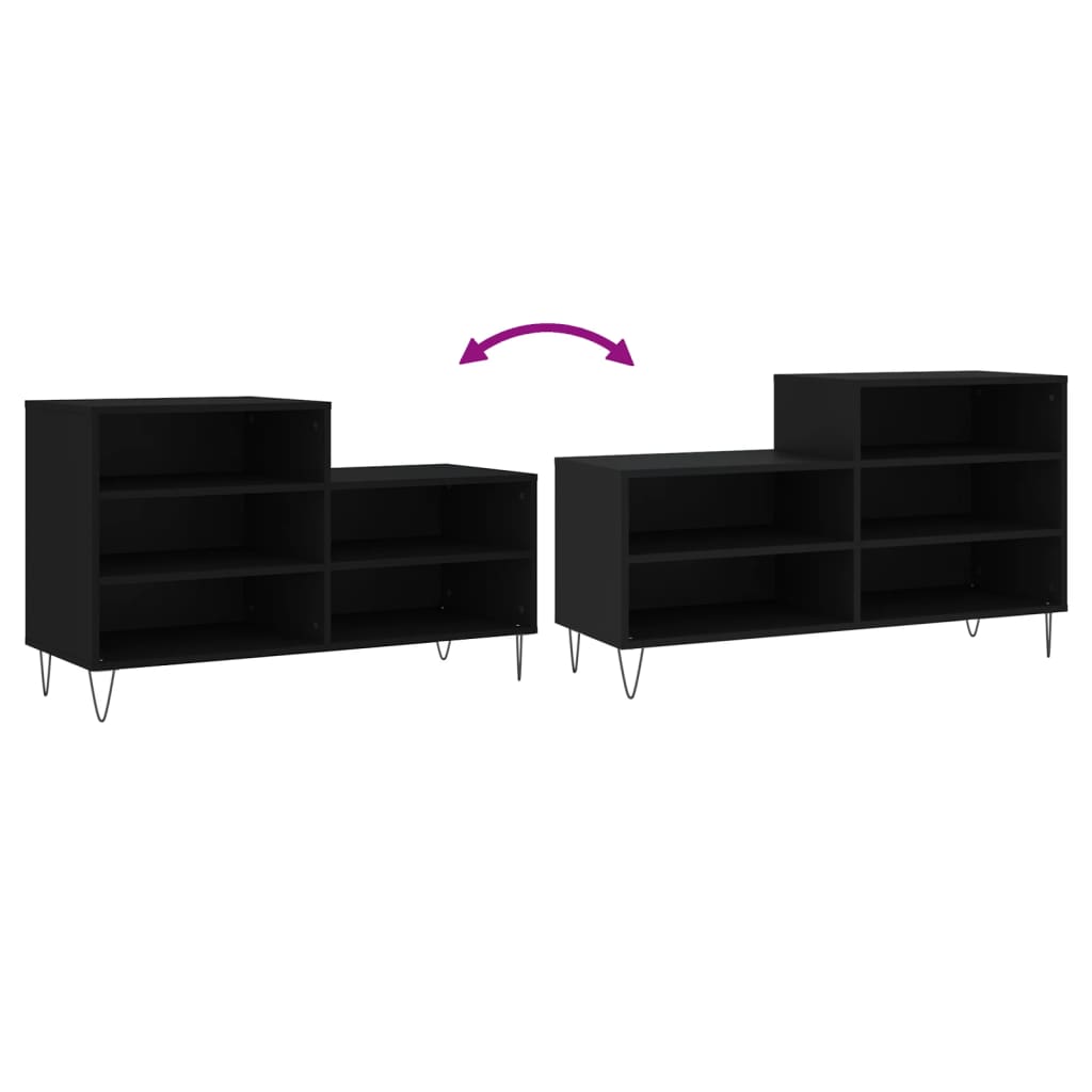 Schuhregal 102X36X60 Cm Holzwerkstoff Schwarz