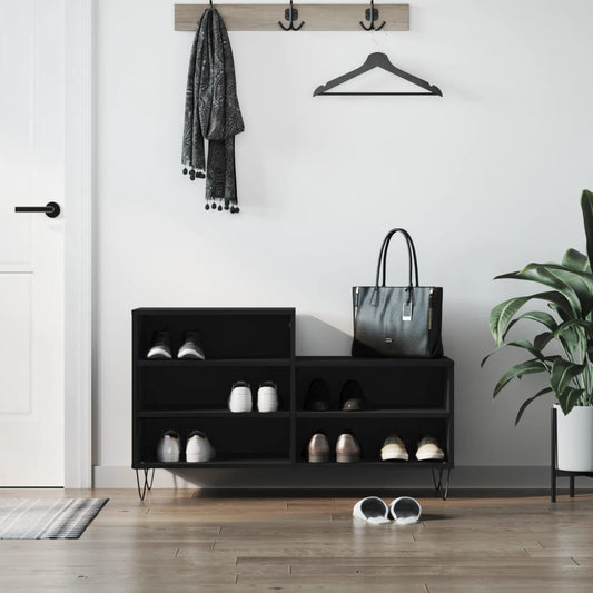 Schuhregal 102X36X60 Cm Holzwerkstoff Schwarz