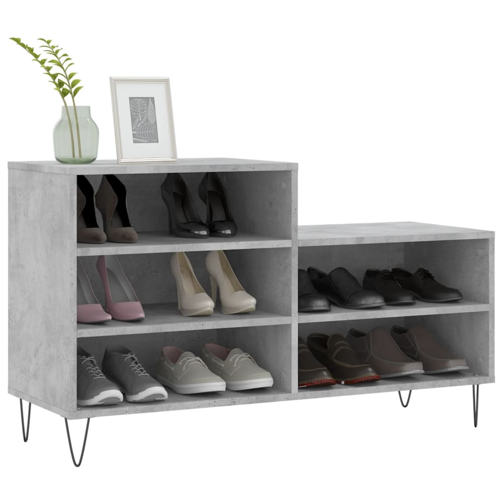 Schuhregal 102X36X60 Cm Holzwerkstoff Betongrau