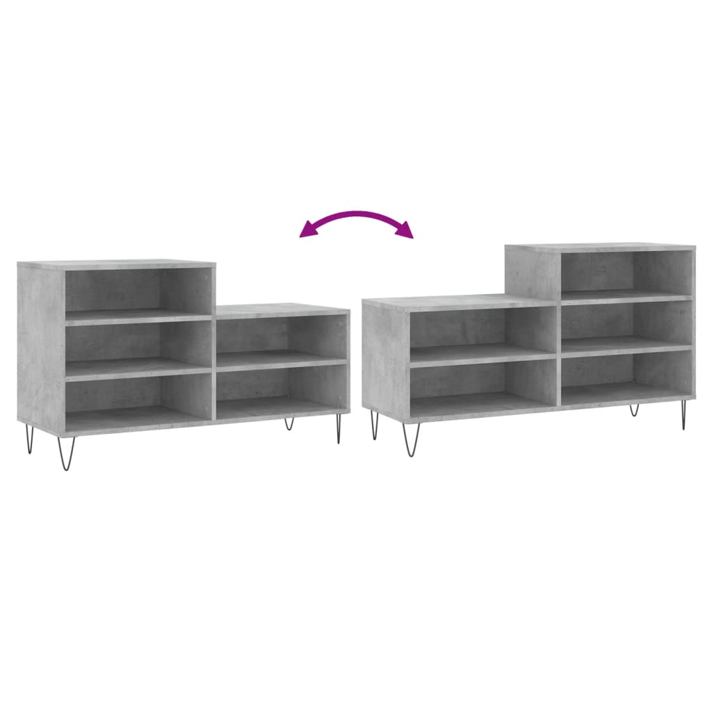 Schuhregal 102X36X60 Cm Holzwerkstoff Betongrau
