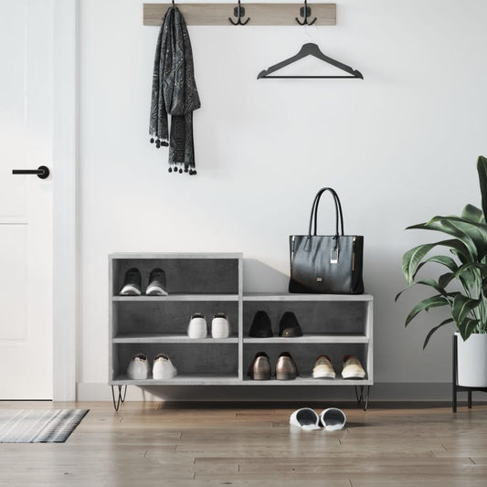 Schuhregal 102X36X60 Cm Holzwerkstoff Betongrau