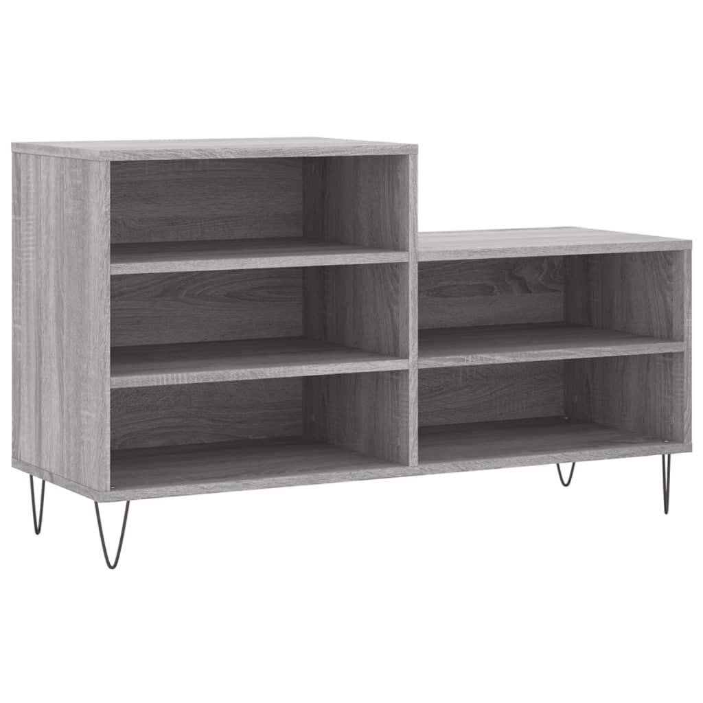 Schuhregal 102X36X60 Cm Holzwerkstoff Grau Sonoma