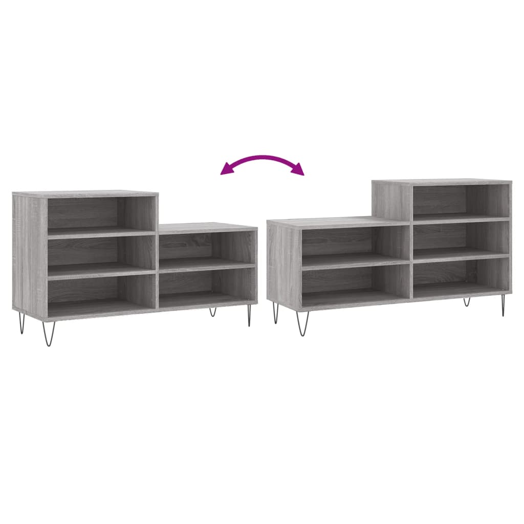 Schuhregal 102X36X60 Cm Holzwerkstoff Grau Sonoma
