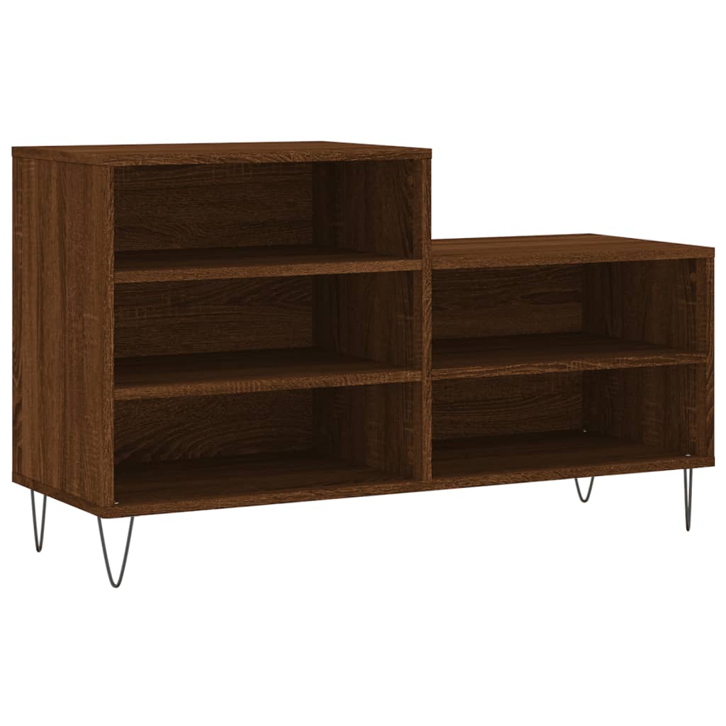 Schuhregal Braun Eichen-Optik 102X36X60 Cm Holzwerkstoff Braune Eiche