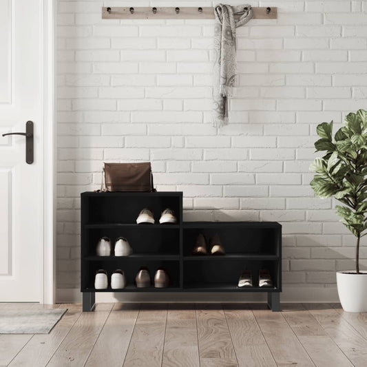Schuhregal 102X36X60 Cm Holzwerkstoff Schwarz