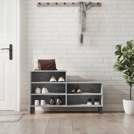 Schuhregal 102X36X60 Cm Holzwerkstoff Betongrau