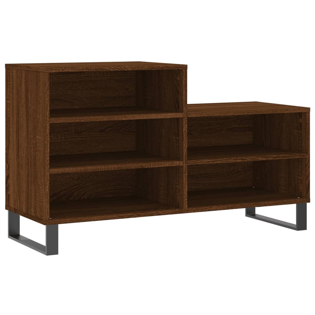 Schuhregal Braun Eichen-Optik 102X36X60 Cm Holzwerkstoff Braune Eiche