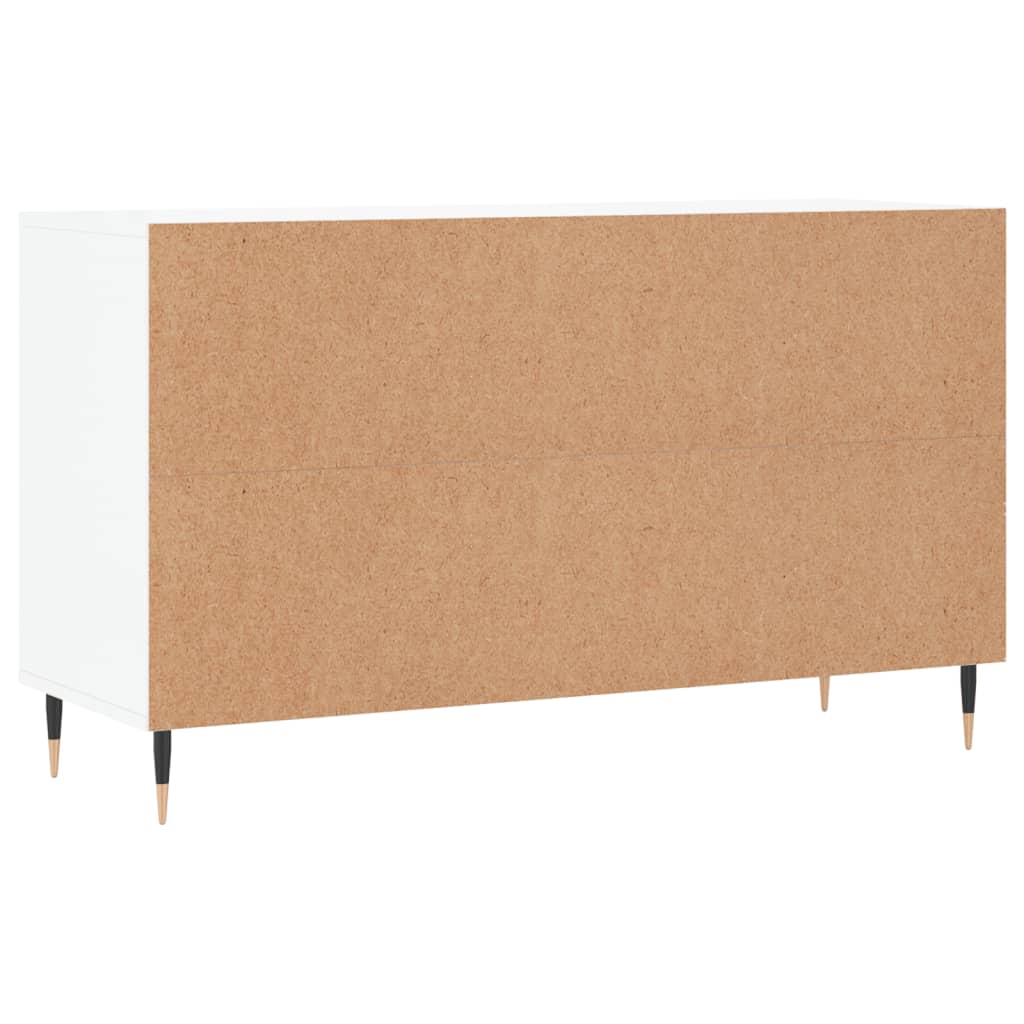 Schuhregal 102X36X60 Cm Holzwerkstoff Hochglanz-Weiß