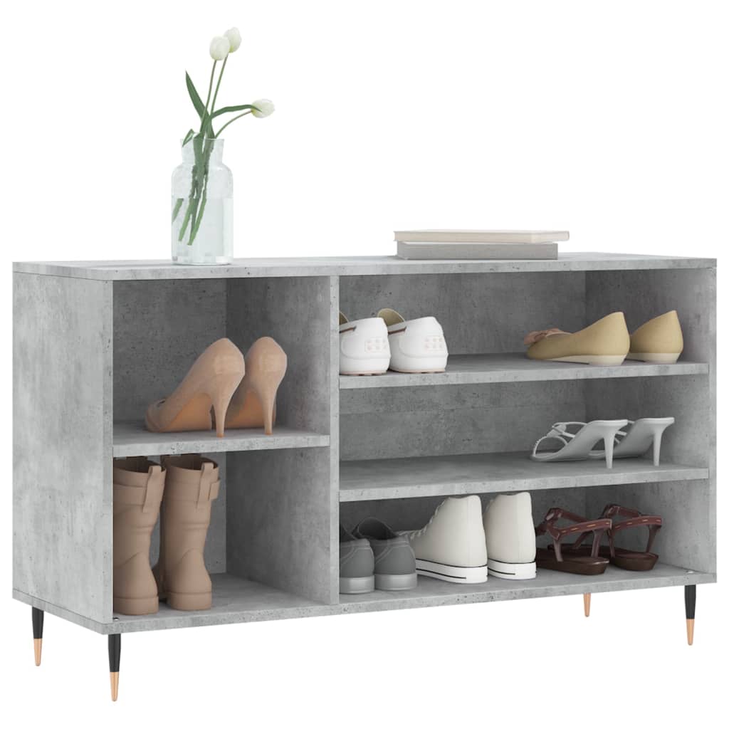 Schuhregal 102X36X60 Cm Holzwerkstoff Betongrau