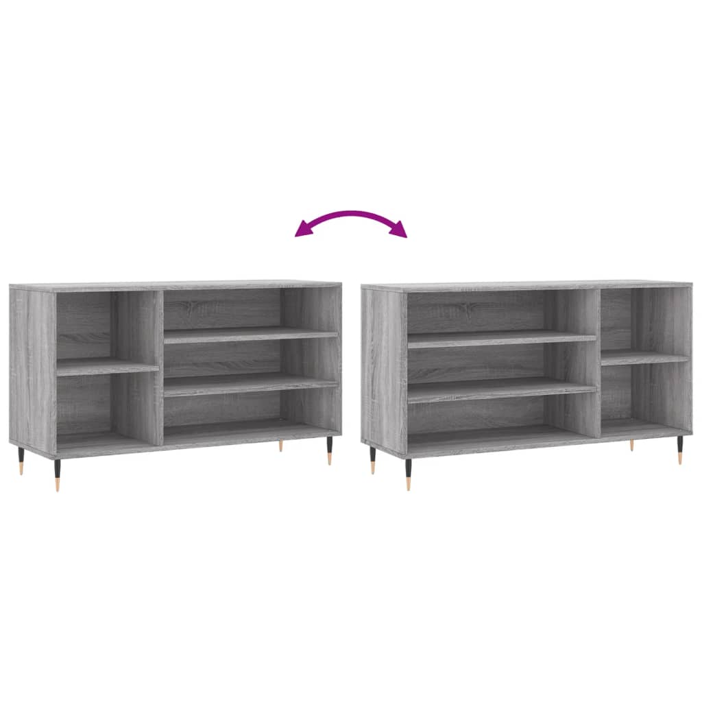 Schuhregal 102X36X60 Cm Holzwerkstoff Grau Sonoma