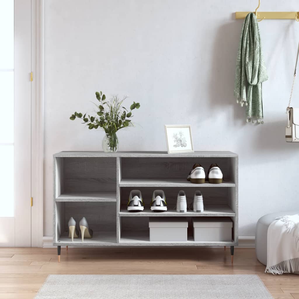 Schuhregal 102X36X60 Cm Holzwerkstoff Grau Sonoma