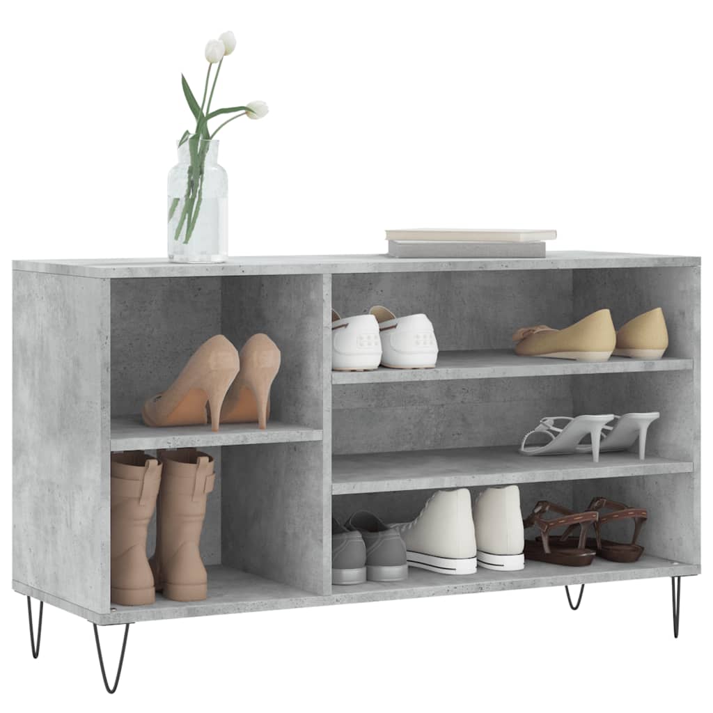 Schuhregal 102X36X60 Cm Holzwerkstoff Betongrau