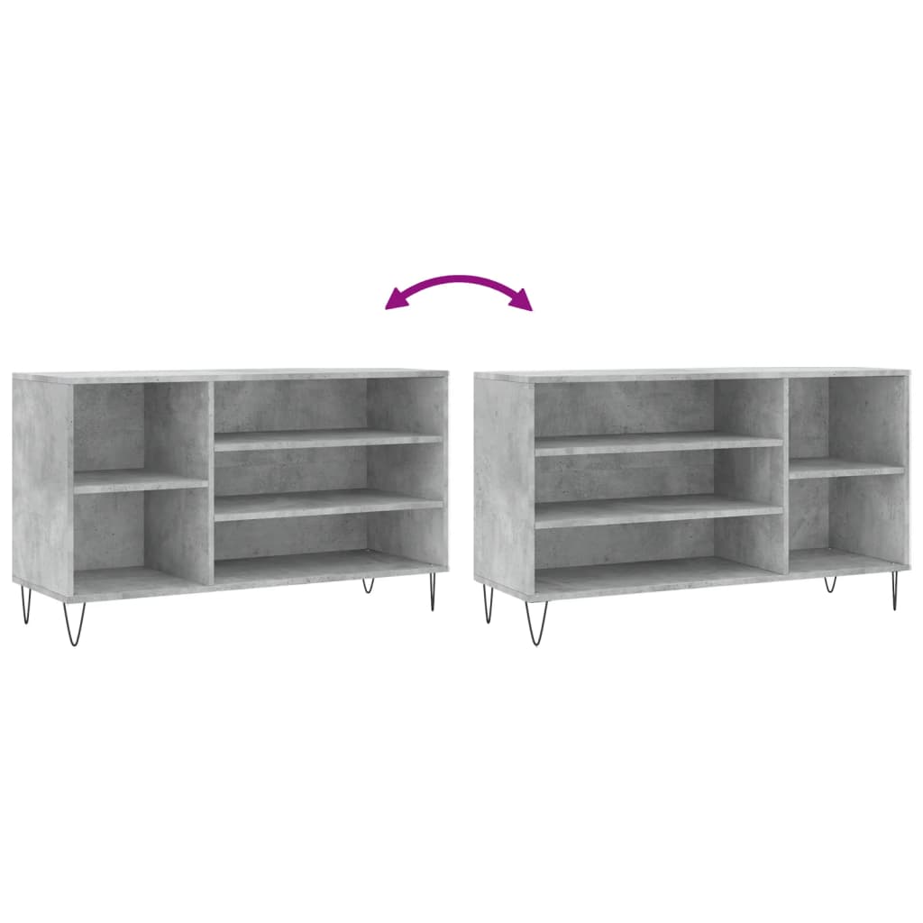 Schuhregal 102X36X60 Cm Holzwerkstoff Betongrau