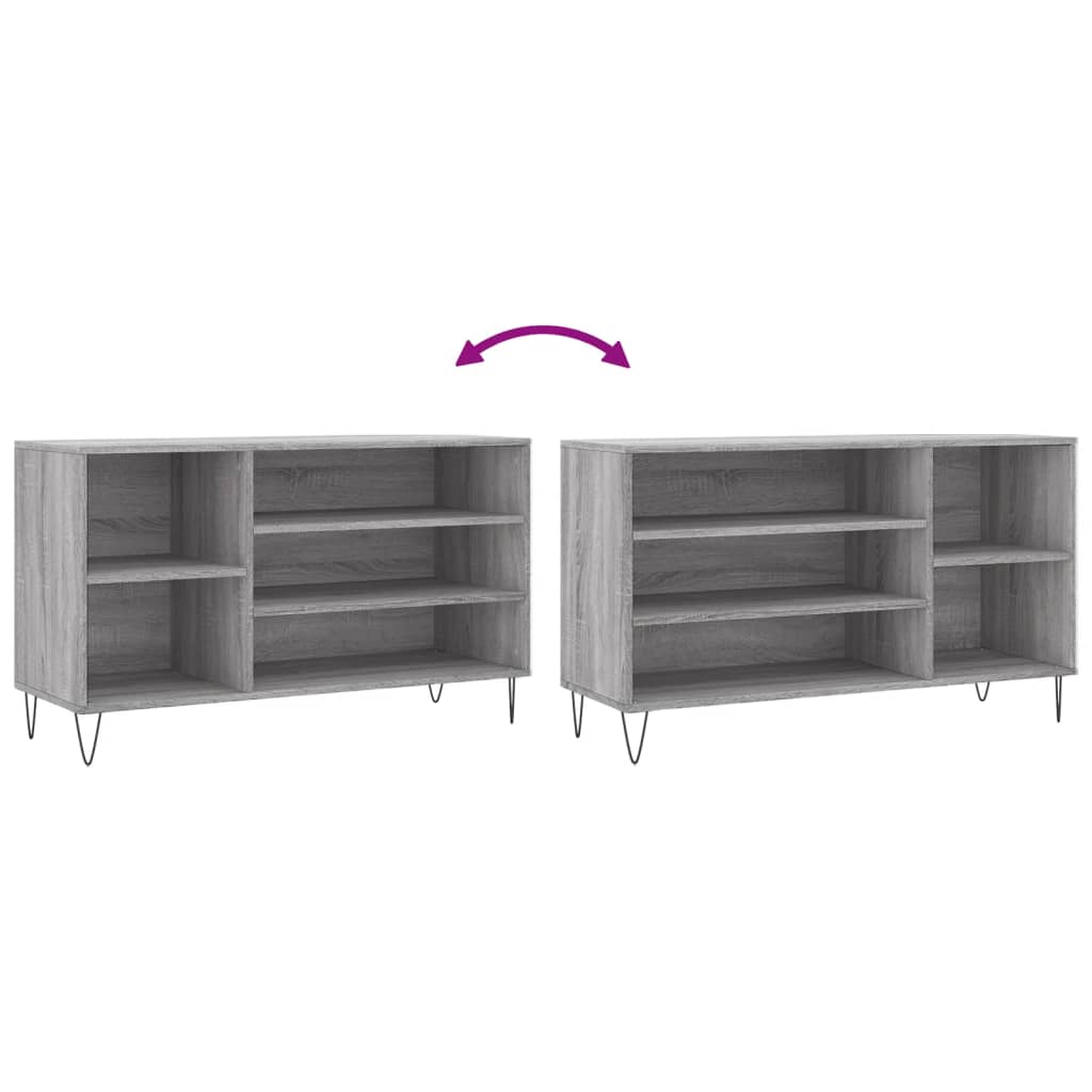 Schuhregal 102X36X60 Cm Holzwerkstoff Grau Sonoma