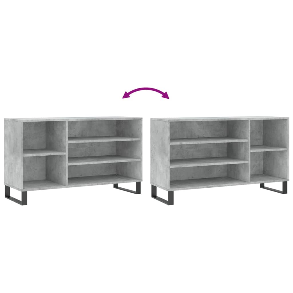 Schuhregal 102X36X60 Cm Holzwerkstoff Betongrau