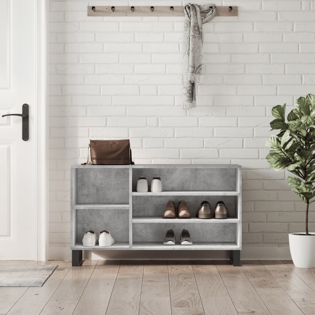 Schuhregal 102X36X60 Cm Holzwerkstoff Betongrau