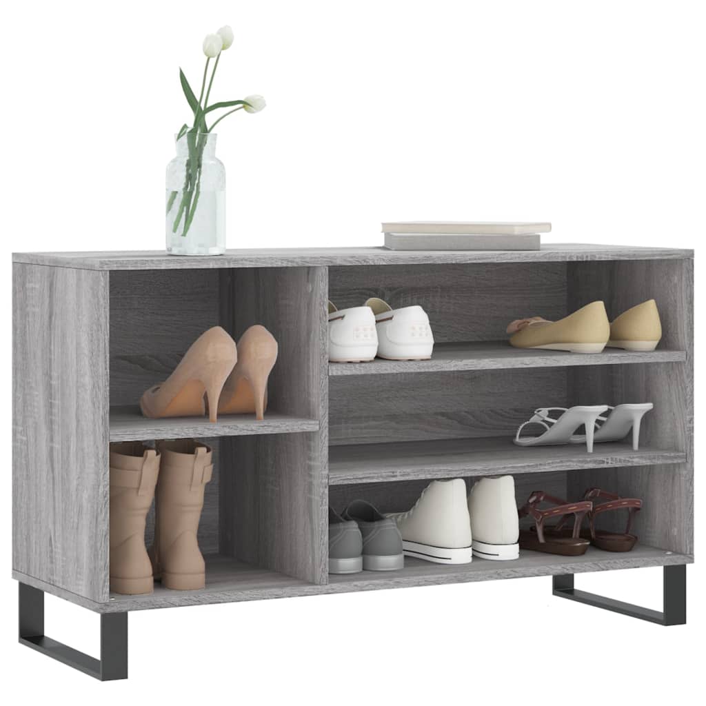 Schuhregal 102X36X60 Cm Holzwerkstoff Grau Sonoma