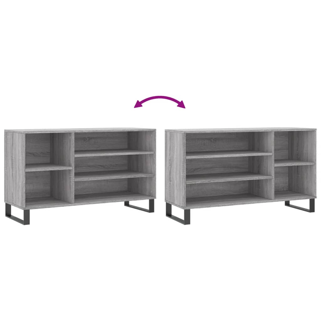 Schuhregal 102X36X60 Cm Holzwerkstoff Grau Sonoma