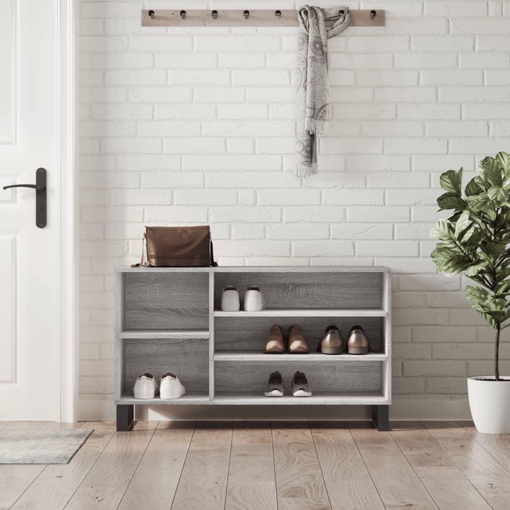 Schuhregal 102X36X60 Cm Holzwerkstoff Grau Sonoma