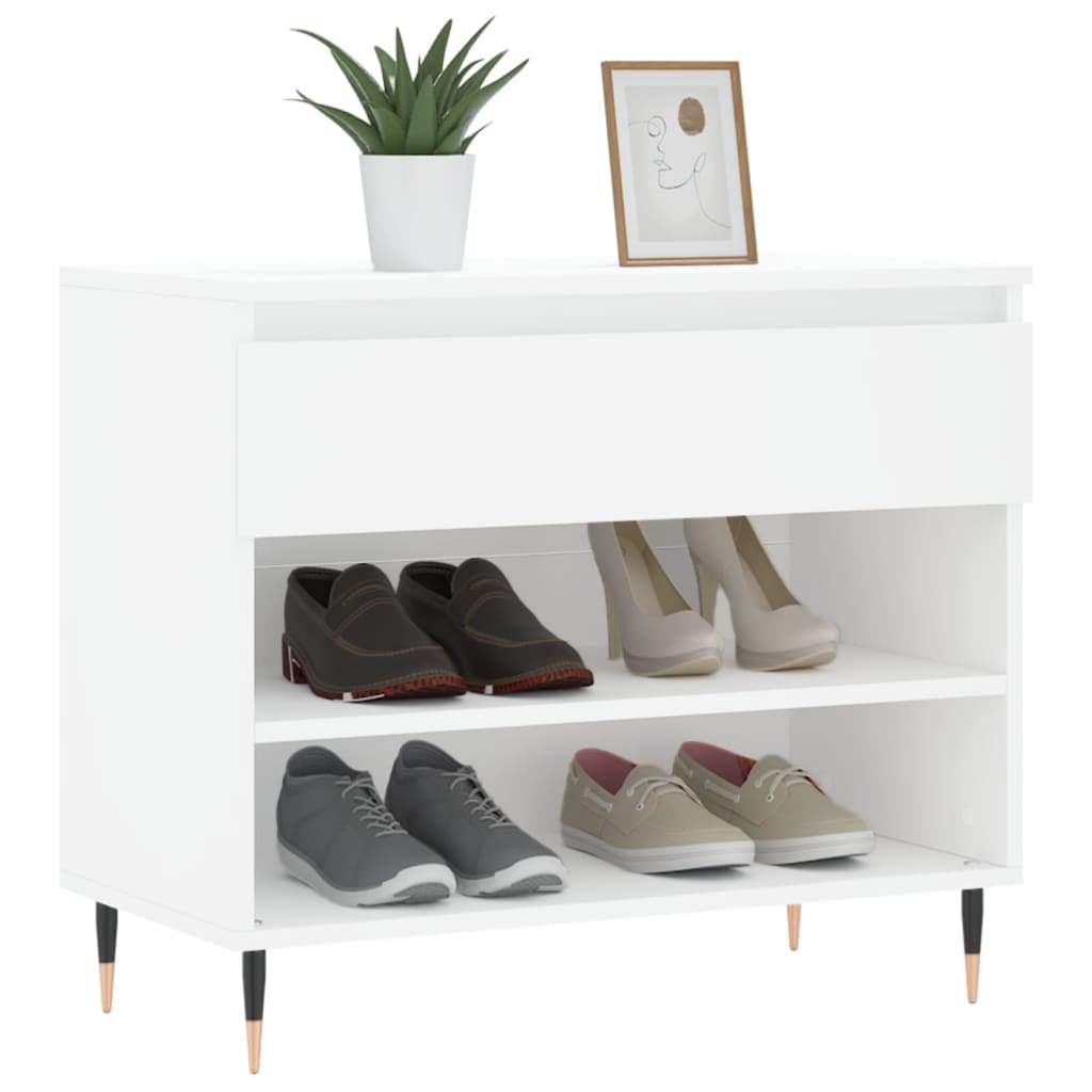 Schuhregal 70X36X60 Cm Holzwerkstoff Weiß