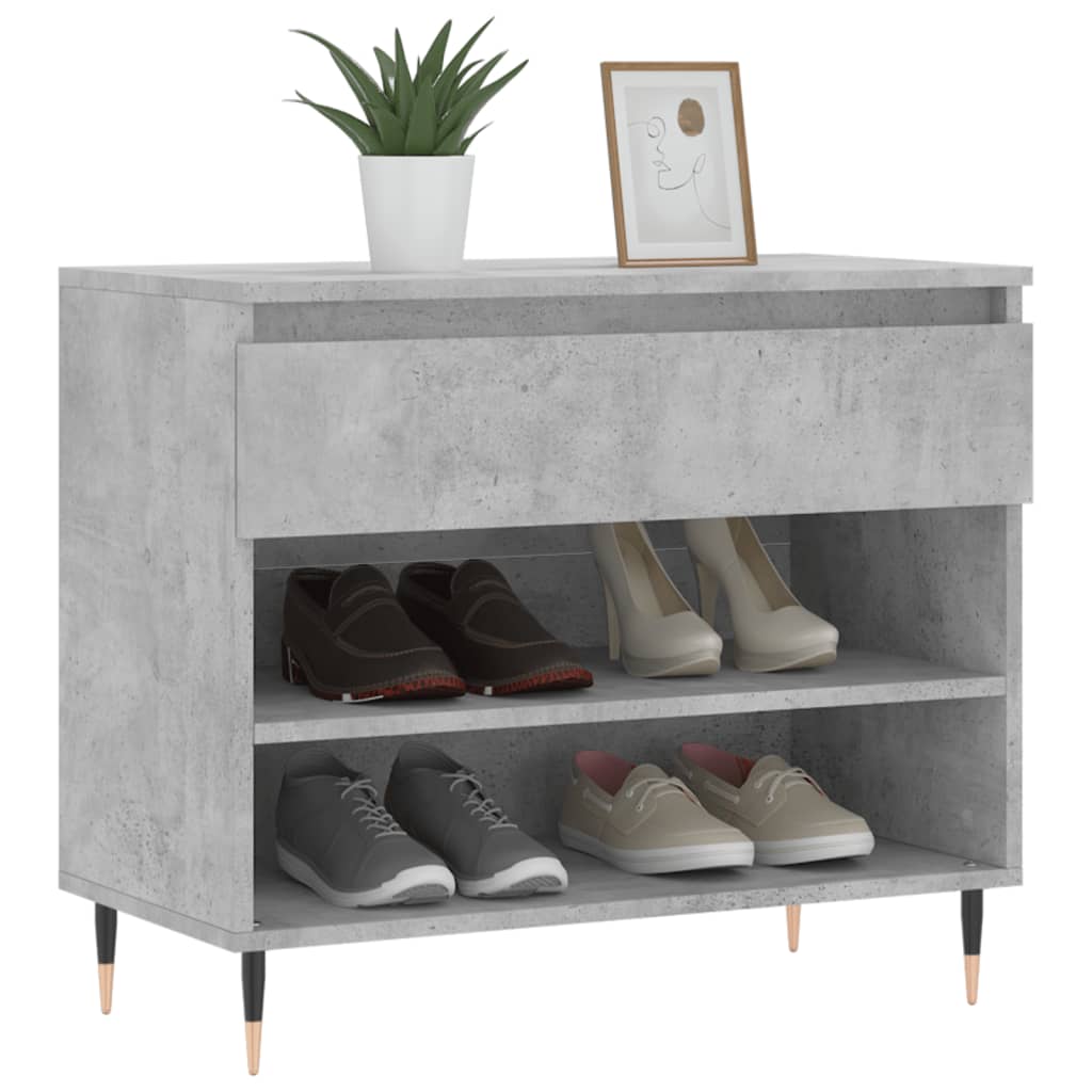 Schuhregal 70X36X60 Cm Holzwerkstoff Betongrau