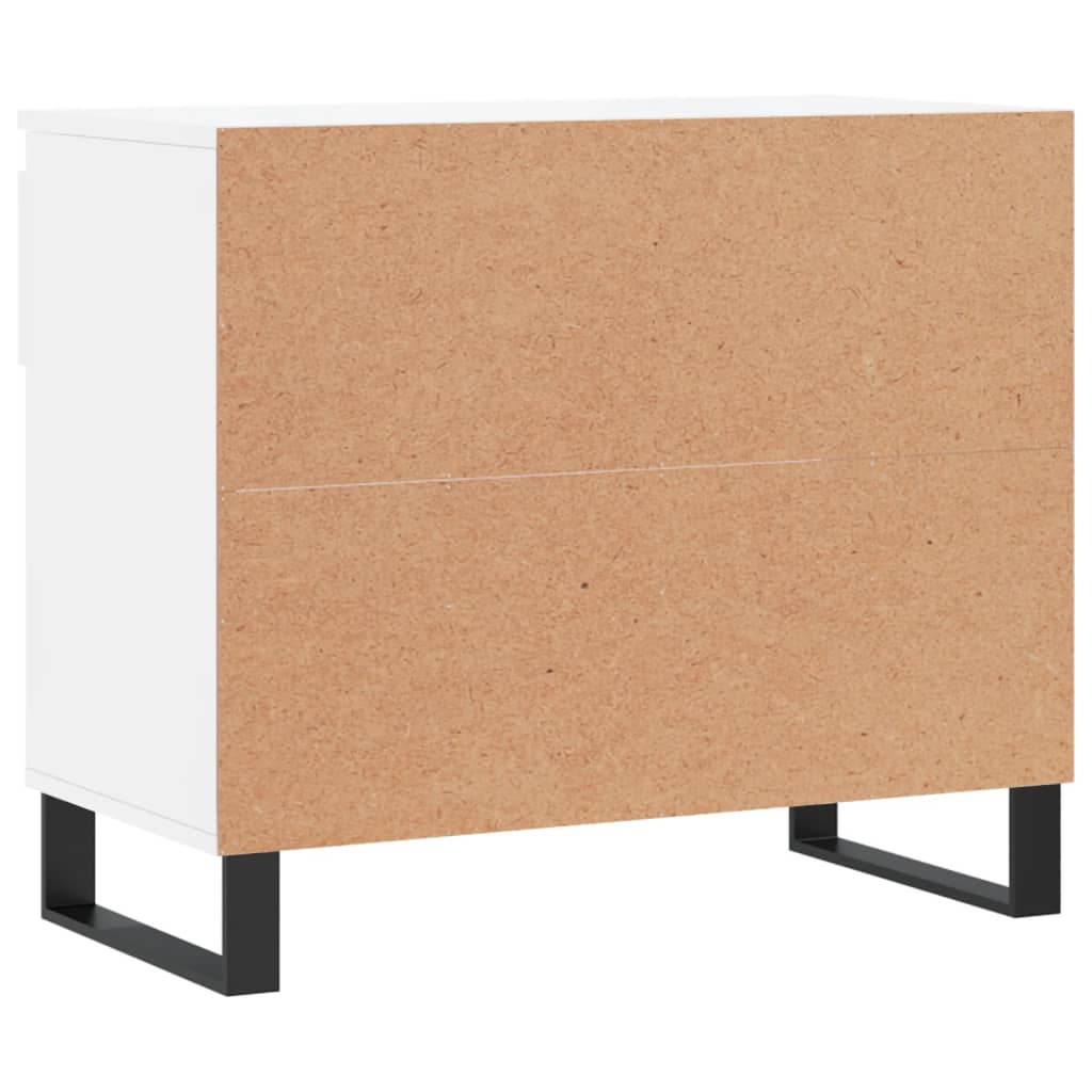 Schuhregal 70X36X60 Cm Holzwerkstoff Hochglanz-Weiß