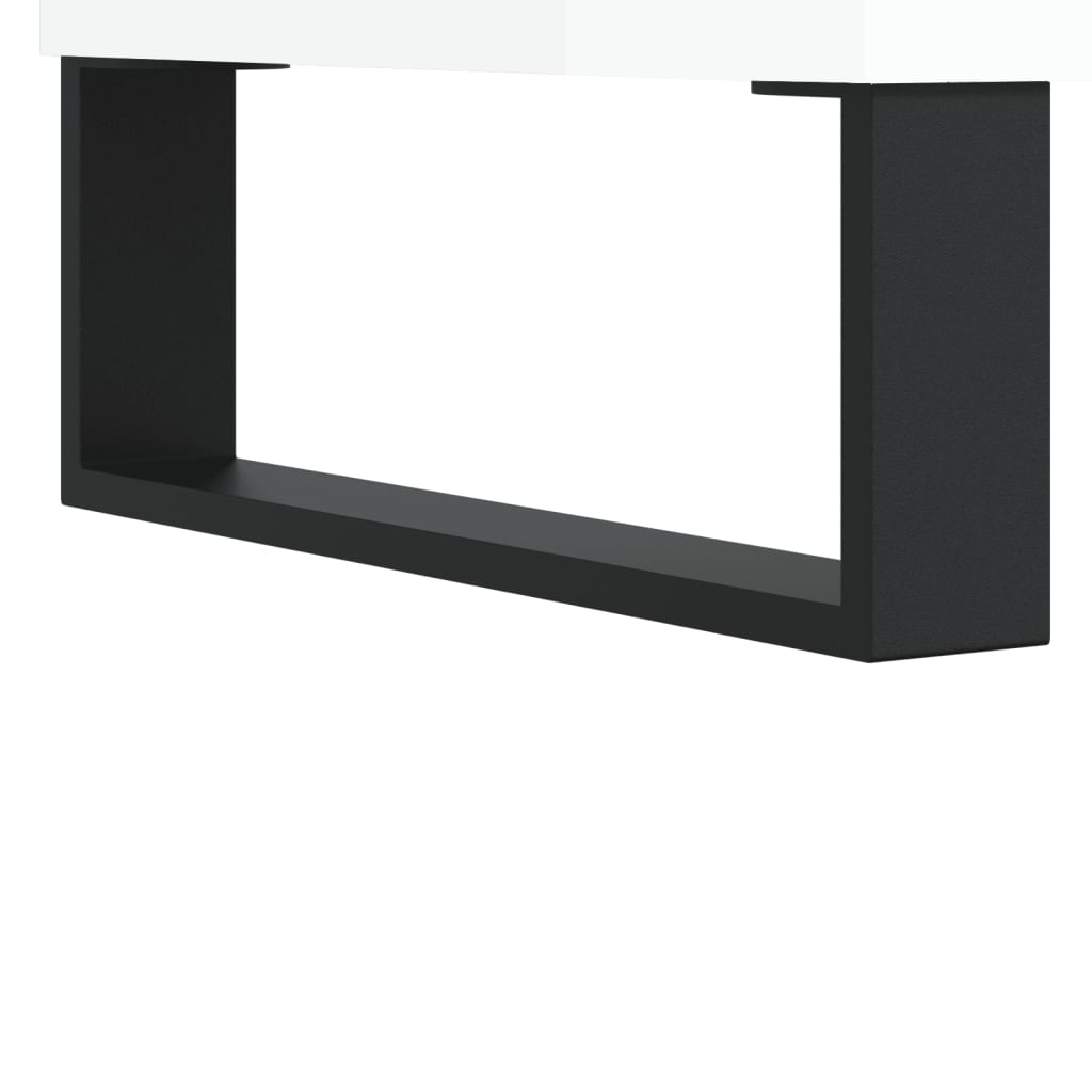 Schuhregal 70X36X60 Cm Holzwerkstoff Hochglanz-Weiß