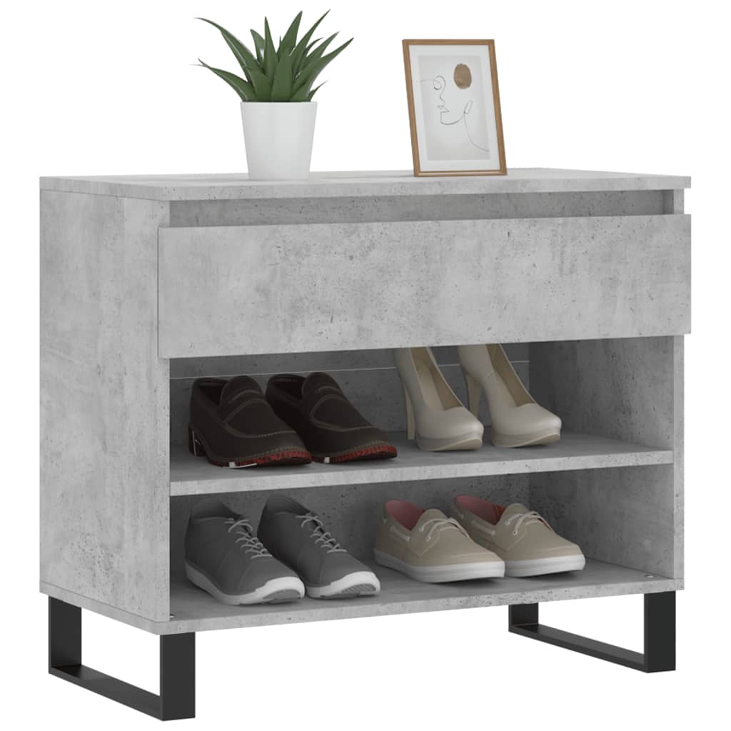 Schuhregal 70X36X60 Cm Holzwerkstoff Betongrau