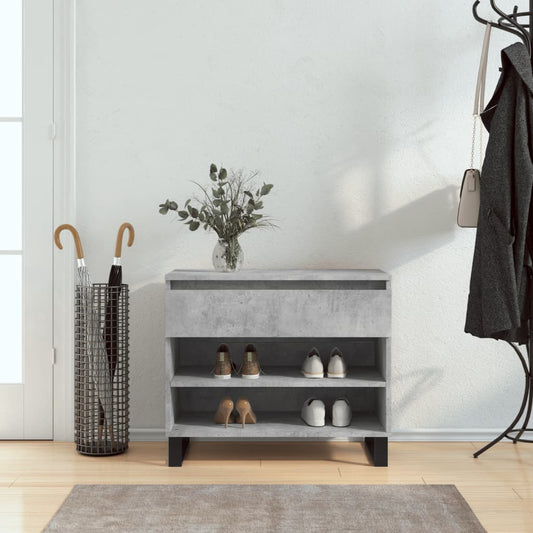 Schuhregal 70X36X60 Cm Holzwerkstoff Betongrau