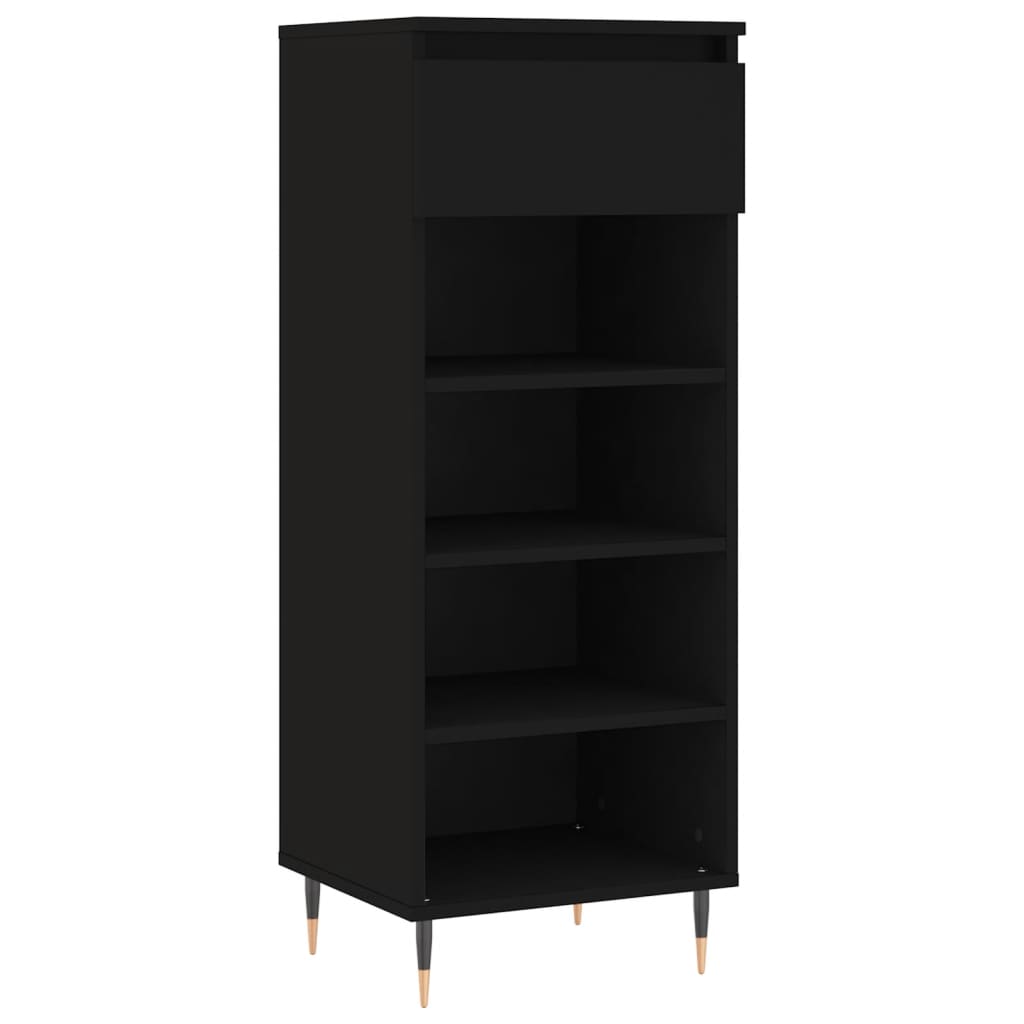 Schuhschrank 40X36X105 Cm Holzwerkstoff Schwarz