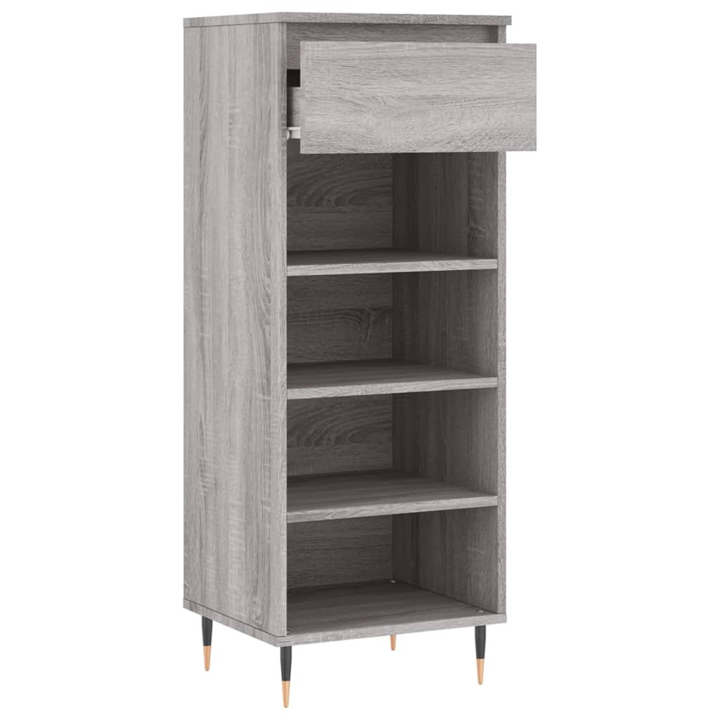 Schuhschrank 40X36X105 Cm Holzwerkstoff Grau Sonoma